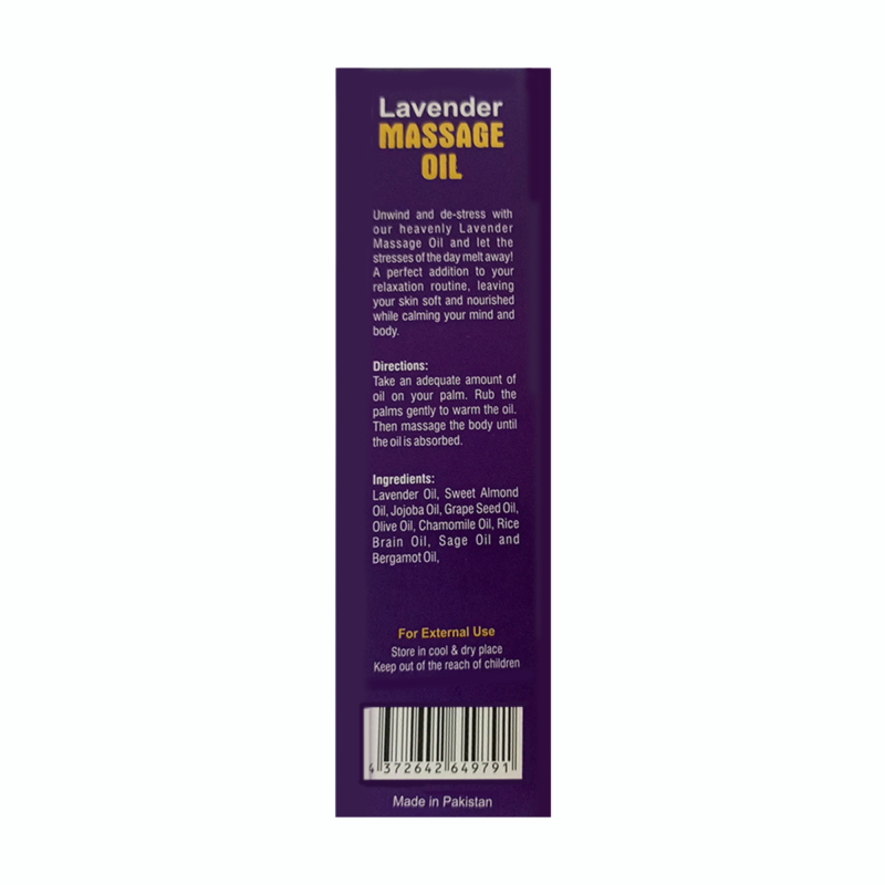 Lavender Massage Oil Details