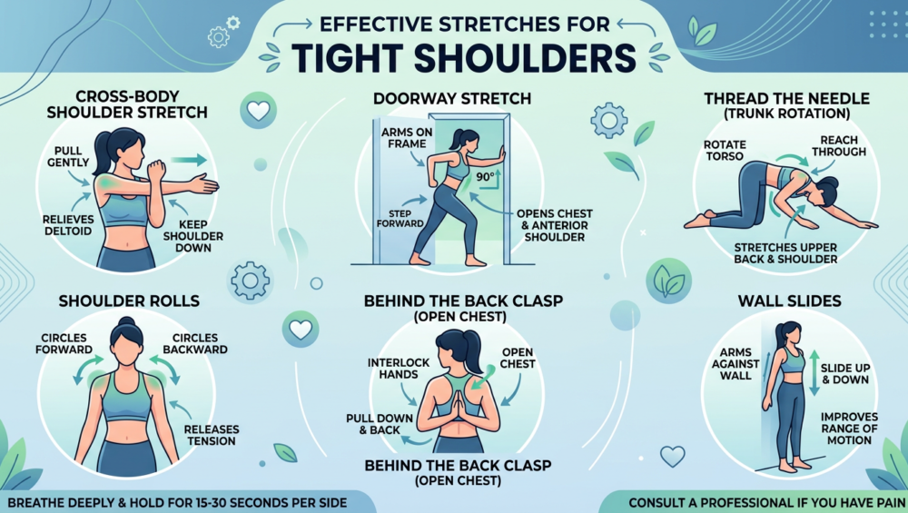 11 Stretches to Help Relieve Tight Shoulders