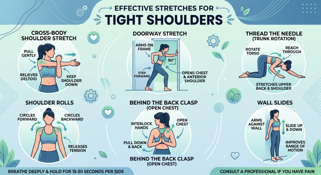 11 Stretches to Help Relieve Tight Shoulders